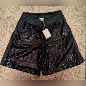 Clu Half Sequin Drawsteing Shorts NWT M